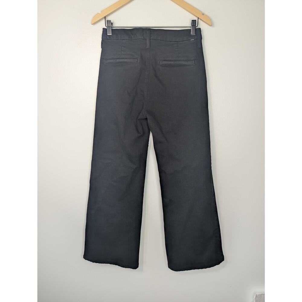 Mother High Rise The Roller Prep Heel Wide Leg Jean in Pitch Black Minimalist - Picture 5 of 9